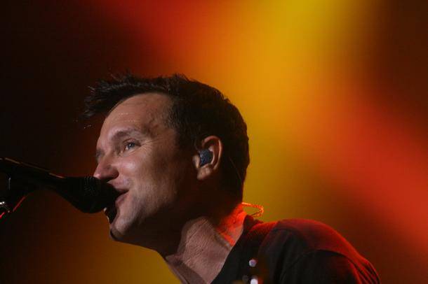 Bassist Mark Hoppus performs with Blink-182 at the Joint at the Hard Rock Hotel. 