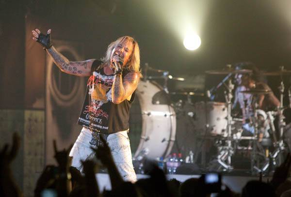 Vince Neil and Tommy Lee of Motley Crue perform at Crue Fest 2 at The Joint in The Hard Rock Hotel.