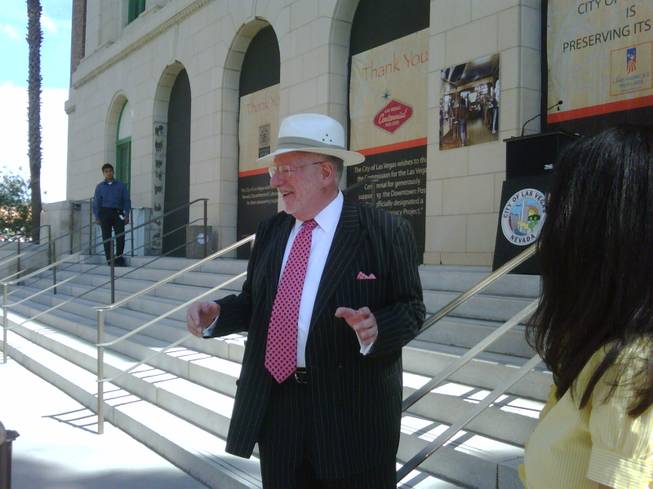 Mayor Oscar Goodman announces developments at the site of The Mob Museum in downtown Las Vegas on Aug. 4, 2009. 