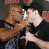 Facing off are Anderson Silva of Brazil, UFC middleweight champion (left) and opponent Forrest Griffin of Columbus, Ohio.