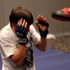Brian Bowles, WEC Bantamweight contender, workouts for the media Thursday at the Hardrock Hotel and 