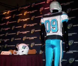 The upstart United Football League unveiled Las Vegas' team name, the Locomotives, and uniforms at a press conference inside the Palms on Monday morning.