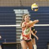 Boulder City High senior Paxton Fleming keeps her eyes on the ball during preseason drills for the Eagles volleyball team.