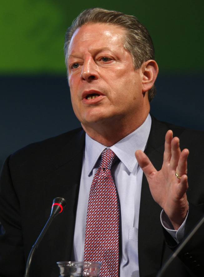 Former U.S. Vice President Al Gore speaks during a roundtable at the National Clean Energy Summit 2.0 at UNLV on Monday. 