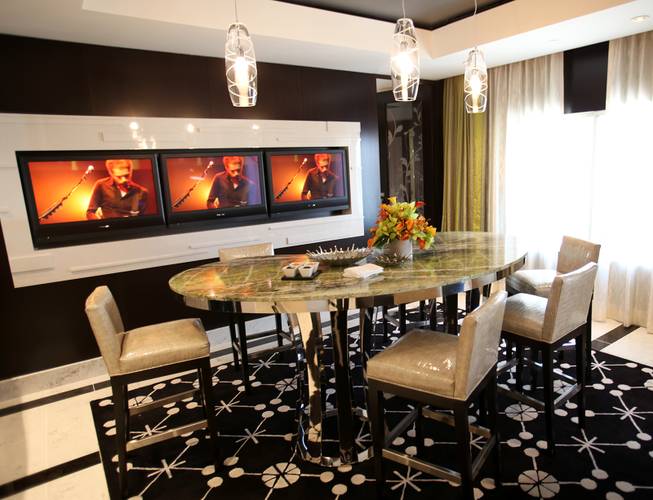 The dining area in the penthouse suite at the new ...