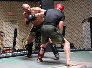 Randy Couture works out at his gym Xtreme Couture in Las Vegas Thursday in preparations for his upcoming fight against Antonio Rodrigo Nogueira in Portland, Ore on August 29.