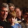 Comedian David Brenner and his sons Wyatt, 11, center, and Slade, 14, watch a boxing match Friday, Aug. 21, 2009, at the Orleans.