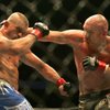 Keith Jardine, right, connects with a punch during a UFC fight against Chuck Liddel in Anaheim, Calif., on Saturday, Sept. 22, 2007. Jardine knocked down and upset former UFC light heavyweight champion Chuck Liddell (20-5) by split-decision at the Honda Center.