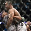 Antonio Nogueira, right, celebrates his victory over Randy Couture at UFC 102 mixed martial arts match Saturday in Portland, Ore.