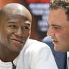Golden Boy Promotions CEO Richard Schaefer speaks with Floyd Mayweather Jr. Schaefer has been implementing new marketing tools to promote Mayweather's upcoming fight with Juan Manuel Marquez at the MGM Grand on Sept. 19.