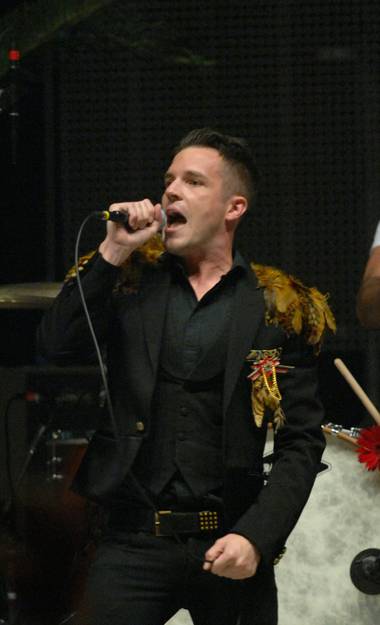 Frontman Brandon Flowers of The Killers at Mandalay Bay Events Center.