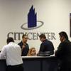 Job applicants check in at the CityCenter Career Center on Industrial Road Monday, Sept. 21, 2009. 