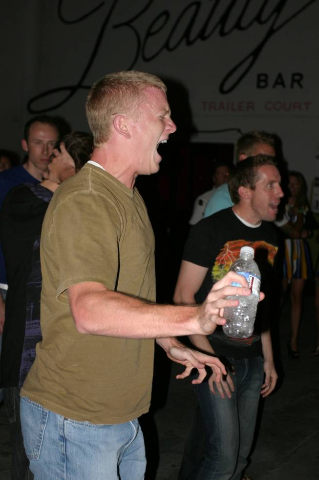 This is what a "super fan" looks like. Weston Brown sings along to Imagine Dragons at Beauty Bar during Neon Reverb.