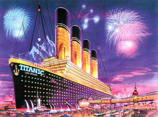 An artist's rendering of the proposed Titanic hotel-casino which was announced by former Las Vegas casino owner Bob Stupak at a press conference in Las Vegas on Thursday, April 8, 1999. The proposed $1.2 billion project is planned for the Las Vegas Strip and would feature 1,200 rooms and an "iceberg" housing an 1,800 seat theater. 