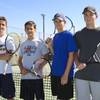Two sets of brothers, from left, Alex and Evan Traasdahl and Brent and Sean Hickey, are hoping to lead the boys tennis team to victory this season.