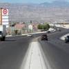 Parts of the Las Vegas Beltway fall short of freeway standards, like the area shown in this photo ta