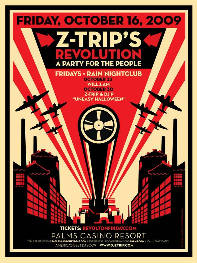DJ Z-Trip Revolution poster art by Shepard Fairey.