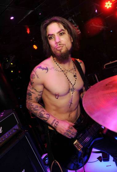 Dave Navarro performs at the Biggest Tattoo Show on Earth closing party at the Bank in the Bellagio.
