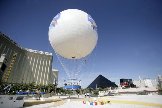 Cloud Nine Entertainment opened the world's largest land-tethered, helium balloon Thursday on the Las Vegas Strip.