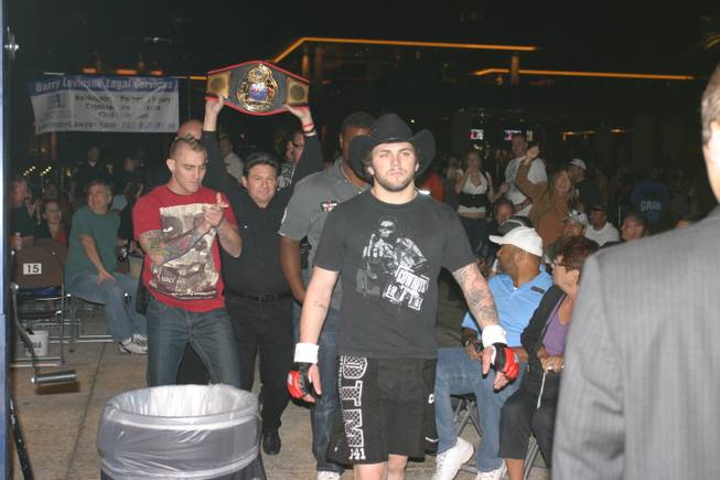 Matt &quot;Cowboy from Hell&quot; Conte enters the ring at at MMA Xplosion at M Resort.