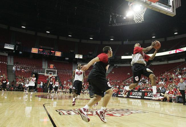 UNLV guard Anthony Marshall drives to the basket during the Rebels FirstLook scrimmage Friday at the Thomas & Mack Center.