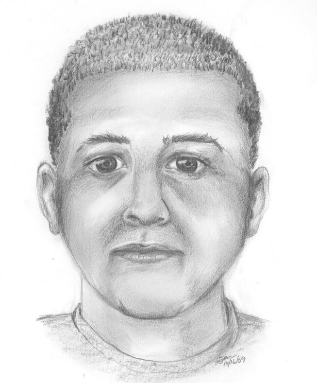 Composite sketch of a man wanted in connection with a beating Wednesday near Smoke Ranch Road and Buffalo Avenue. 