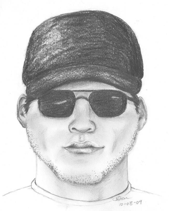 Composite sketch of a man wanted in a Strip casino robbery.