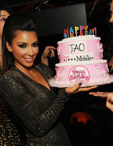 Kim Kardashian celebrates her 29th birthday at Tao in The Venetian.