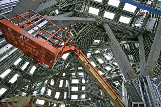 Impressive architecture: A view inside the Cleveland Clinic Lou Ruvo Center for Brain Health on Oct. 14. Former Mexican President Vicente Fox toured the degenerative brain disease research and treatment facility with its curved steel enclosure. Fox plans to implement some of the center's concepts at his presidential library in Mexico.