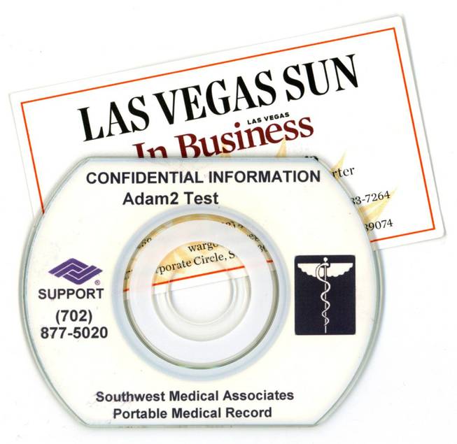 Handy CD: A Southwest Medical Associates portable medical record compact disc is nearly as small as a standard business card. 