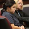 Carmela Camero, who is accused of killing her newborn son, appears in Henderson Justice Court Wednesday with attorney Kristine Kuzemka.