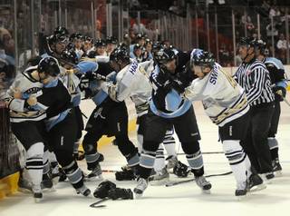 Emotions boil over as the Wranglers and Aces met for the second night in a row at the Orleans Arena on Friday night.