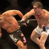 Mauricio Shogun Rua, right, connects with Lyoto Machida Saturday night during the main event of UFC 104 at Staples Center in Los Angeles. Machida won a controversial unanimous decision for the UFC light heavyweight title.