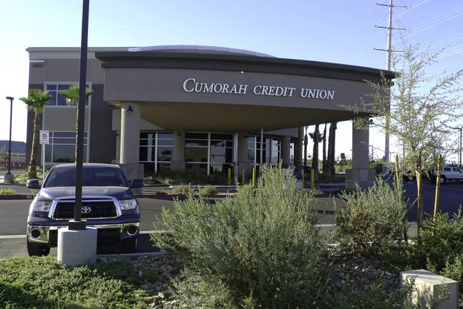 A view of the Cumorah Credit Union branch on Paseo Verde Parkway in Henderson, one of four local Cumorah branches affected by Credit Union 1's takeover.
