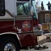 North Las Vegas firefighters investigate a house fire Wednesday morning at 1624 Statz St.