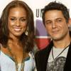 Performers Alicia Keys, left, and Alejandro Sanspose backstage at the 10th annual Latin Grammy Awards at the Mandalay Bay Events Center.