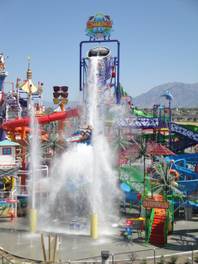 Over a thousand gallons of water pour out of a giant bucket onto the grounds of a Utah Cowabunga water park. (Courtesy Photos)