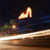 The Silver Slipper was one of three signs lit Monday during the celebration of Las Vegas Boulevard's