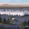 A rendering of the new air cargo center that Marnell Properties broke ground on during a Monday cere
