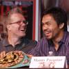 Manny Pacquiao laughs with trainer Freddie Roach during Wednesday's pre-fight press conference at th