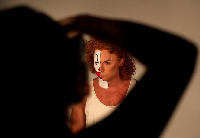 In his show at Atrium Showroom, Scott Thompson (known as Carrot Top onstage) refers to himself as a "mean clown." For his <em>Las Vegas Weekly</em> cover story, he sat for a photo session in which half his face was painted as a clown. Here is the process.