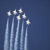 F-16 jets in the U.S. Air Force Air Demonstration Squadron Thunderbirds perform during the 2009 Avia