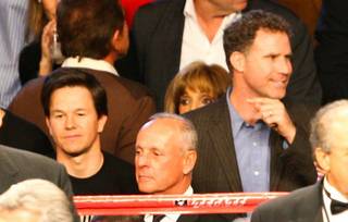 Mark Wahlberg and Will Ferrell at the Manny Pacquiao and Miguel Cotto fight at MGM Grand Garden Arena on Nov. 14, 2009.
