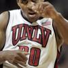 UNLV guard Steve Jones celebrates as the Rebels go on a 35-12 run against UNR during the second half of their game Wednesday, November 18, 2009 at the Thomas & Mack Center. UNLV won the intrastate rivalry 88-75.