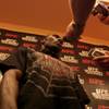 Anthony Johnson answers questions Wednesday during open workouts at Mandalay Bay in preparation for 