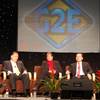 Gaming executives discuss the state of the industry Wednesday at the Global Gaming Expo at the Las Vegas Convention Center. From left to right: American Gaming Association President and CEO Frank Fahrenkopf, Jr., Boyd Gaming President and CEO Keith Smith, Aristocrat Technologies Americas Division President Nick Khin, Isle of Capri Casinos President and Chief Operating Officer Virginia McDowell, Boldt S.A. Director Guillermo Gabella and his interpreter.
Gaming executives discuss the state of the industry Wednesday at the Global Gaming Expo at the Las Vegas Convention Center. From left to right: American Gaming Association President and CEO Frank Fahrenkopf, Jr., Boyd Gaming President and CEO Keith Smith, Aristocrat Technologies Americas Division President Nick Khin, Isle of Capri Casinos President and Chief Operating Officer Virginia McDowell, Boldt S.A. Director Guillermo Gabella and his interpreter.