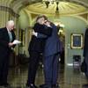Senate Majority Leader Harry Reid, D-Nev., center left, gets a hug by Sen. Jay Rockefeller D-W.Va, Senate Majority Leader Harry Reid, D-Nev., center left, gets a hug by Sen. Jay Rockefeller D-W.Va,