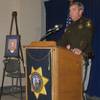 Sheriff Doug Gillespie speaks at a press conference Saturday about the death of Corrections Officer 