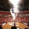 A look at the pregame fireworks show Wednesday night during team introductions prior to the UNLV basketball team's game against Holy Cross at the Thomas & Mack Center.