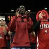 Los Angeles Westchester High forward Dwayne Polee Jr. joins the UNLV student section during Saturday's game against Louisville at the Thomas & Mack Center. The Rebels upset the 16th-ranked Cardinals 76-71. Los Angeles Westchester High forward Dwayne Polee Jr. joins the UNLV student section during Saturday's game against Louisville at the Thomas & Mack Center. The Rebels upset the 16th-ranked Cardinals 76-71.